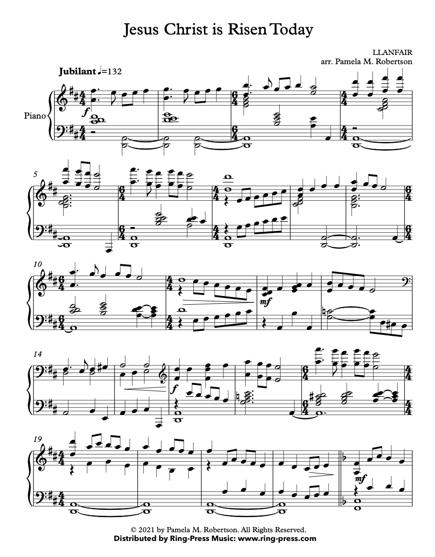 Jesus Christ Is Risen Today (LLANFAIR) — Ring-Press Music